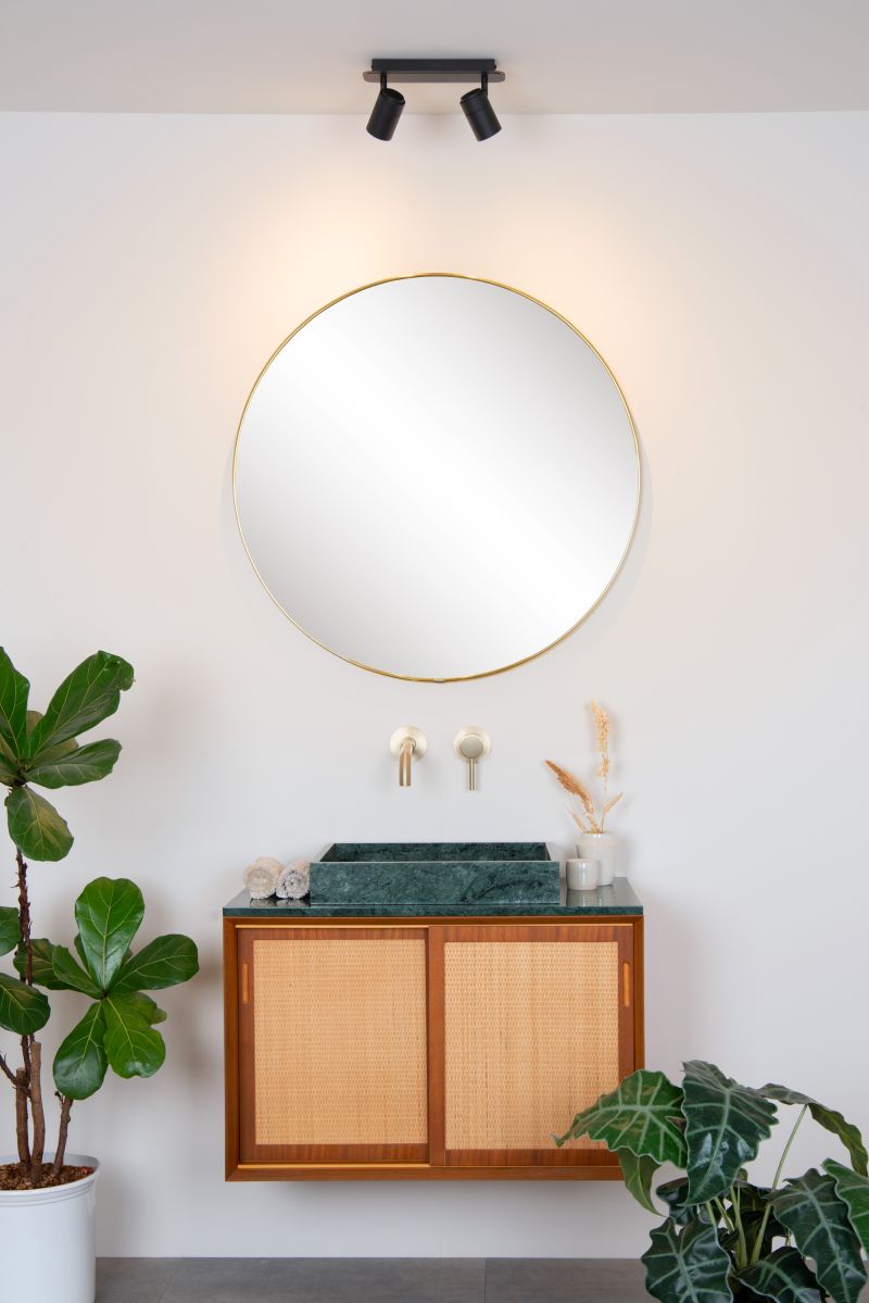 Lucide LENNERT - Stropné bodové svietidlo Kúpeľňa - LED Rozm. - GU10 - 2x5W 3000K - IP44 - Čierny